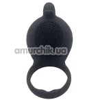 Віброкільце Silicone Love Ring Dolphin, чорне - Фото №1