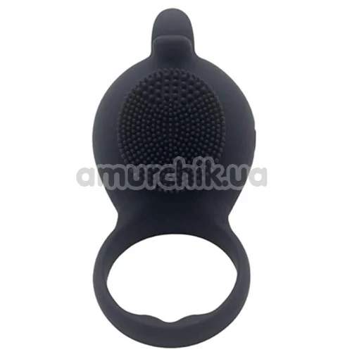 Віброкільце Silicone Love Ring Dolphin, чорне - Фото №1