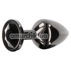 Анальная пробка с черным кристаллом Taboom Butt Plug Diamond Jewel Large, черная - Фото №1