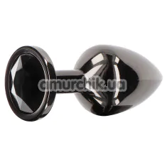 Анальная пробка с черным кристаллом Taboom Butt Plug Diamond Jewel Large, черная - Фото №1