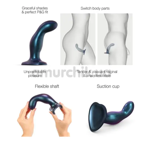 Фаллоимитатор Strap-On-Me Dildo Plug Snaky M, синий