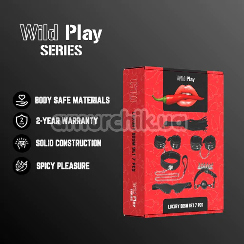 Бондажный набор Wild Play Luxury BDSM Set 7 Pcs С10, черный