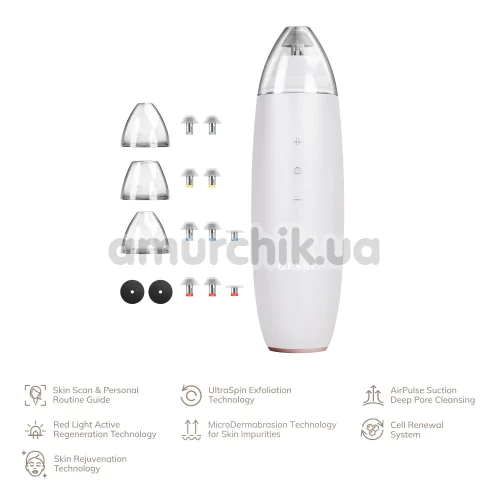 Микродермабразионное устройство для удаления черных точек Geske MicroDermabrasion Blackhead Remover 7 in 1, кремовое
