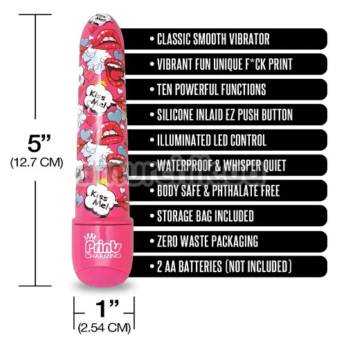 Вибратор Prints Charming Pop Tease 5 Mini Vibe, розовый