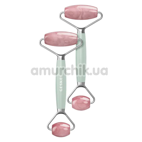 Роликовый массажер Geske Rose Quartz Face & Body Roller 5 in 1, зеленый