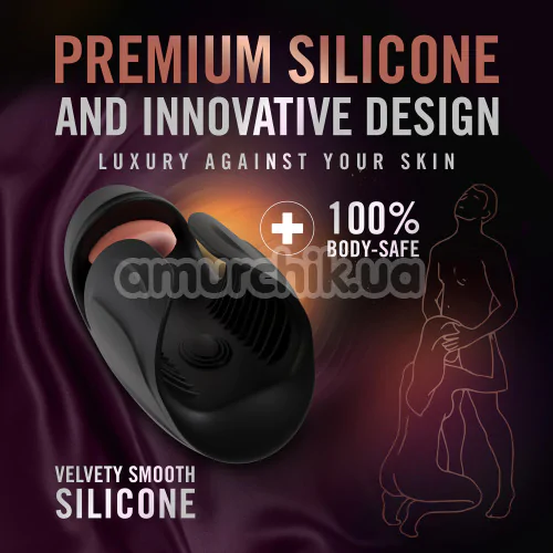 Мастурбатор с вибрацией и подвижным язычком M for Men Lickety Split, черный