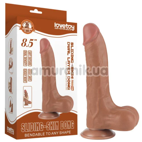 Фаллоимитатор Sliding-Skin Dual Layer Dong 8.5, светло-коричневый