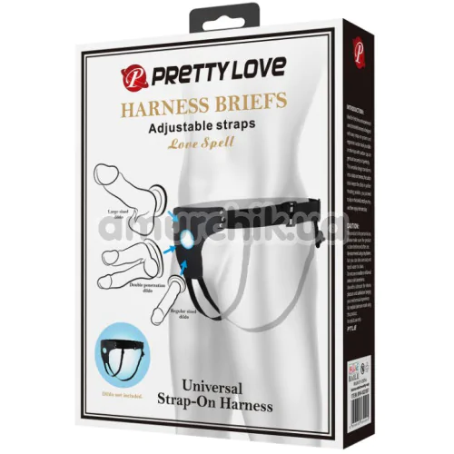 Трусики для страпона Pretty Love Harness Briefs Adjustable Straps Love Spell, чорні