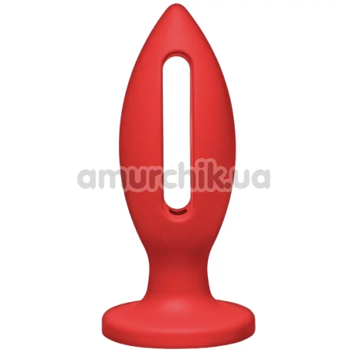 Анальна пробка Kink Lube Luge Premium Silicone Plug 5, червона - Фото №1