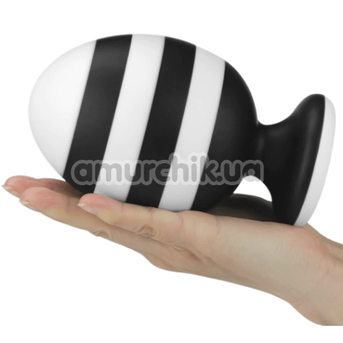 Анальна пробка Love Toy X-Missioner Butt Plug 5.5, чорно-біла
