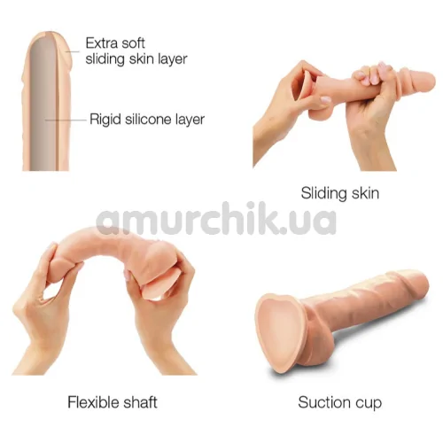 Фалоімітатор Strap-On-Me Sliding Skin Realistic Dildo S, тілесний