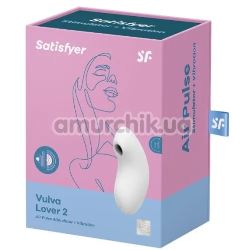 Симулятор орального сексу для жінок з вібрацією Satisfyer Vulva Lover 2, білий