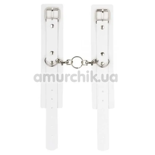 Фіксатори для рук sLash Leather Standart Hand Cuffs, білі