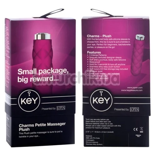Вібратор KEY Charms Petite Massager Plush, рожевий