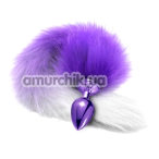 Анальна пробка з хвостом лисиці Nixie Butt Plug / Hombre Tail, фіолетова - Фото №1