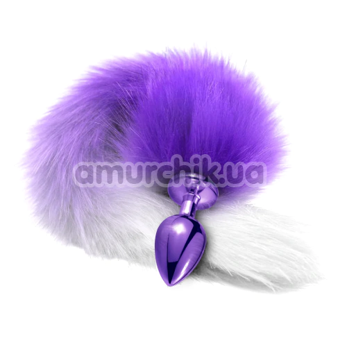 Анальная пробка с хвостом лисы Nixie Butt Plug / Hombre Tail, фиолетовая - Фото №1