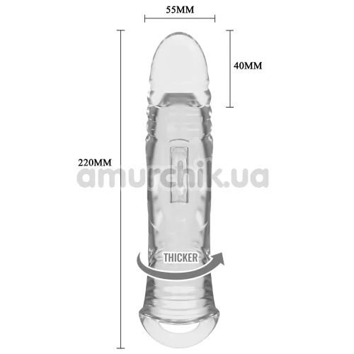 Насадка на пеніс Pretty Love Penis Sleeve Lue, прозора