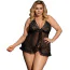 Комплект Star Night Elegante Babydoll, черный: пеньюар + трусики-стринги - Фото №4
