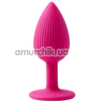 Анальна пробка Alume Silicone Ribbed Classic Anal Plug S, рожева - Фото №1