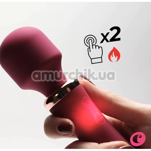 Универсальный вибромассажер с подогревом Crushious Jinx, бордовый