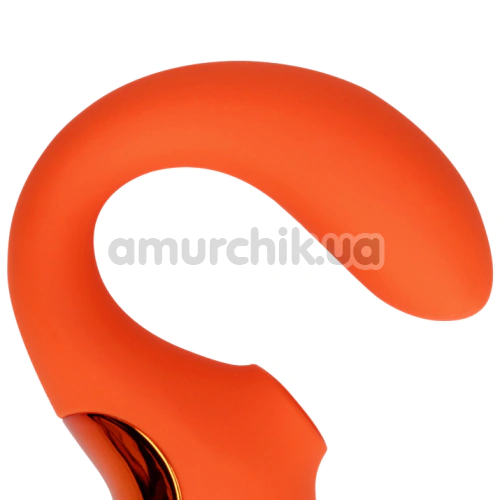 Вібратор з пульсацією Loveline G-Spot Vibrator With Clitoral Pulse Wave, помаранчевий