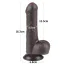 Фаллоимитатор Sliding-Skin Dual Layer Dong 7 с закрытой головкой, коричневый - Фото №5