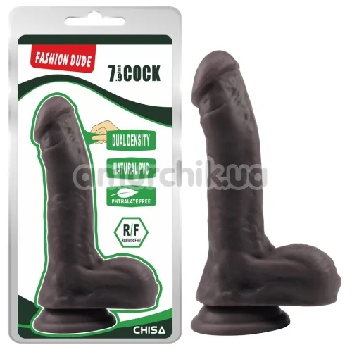 Фаллоимитатор Fashion Dude 7.9 Inch Cock, темно-коричневый