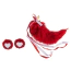 Анальна пробка з червоним хвостиком Lockink Sevanda Red Vixen Pet-Play Set Pear-Shape Plug, золота - Фото №3
