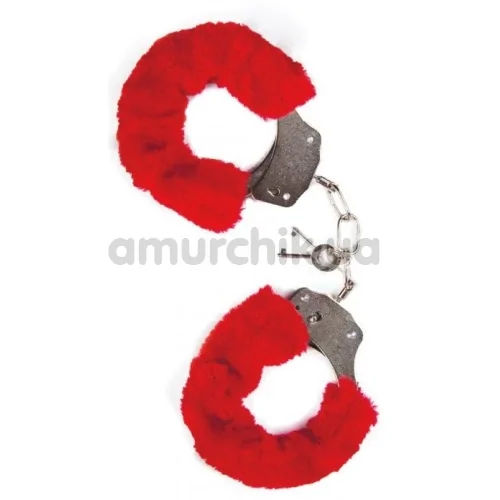 Наручники MAI No.38 Metal Furry HandCuffs, красные - Фото №1
