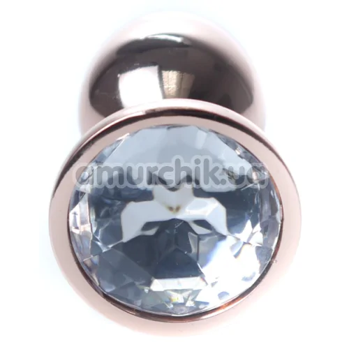 Анальна пробка з прозорим кристалом Exclusivity Jewellery RedGold Plug, золота