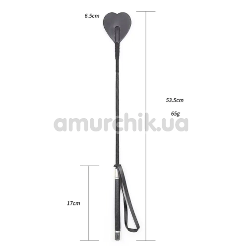Стек у вигляді сердечка DS Fetish Whip Heart, чорний