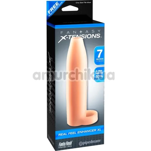 Насадка на пенис Real Feel Enhancer XL, телесная