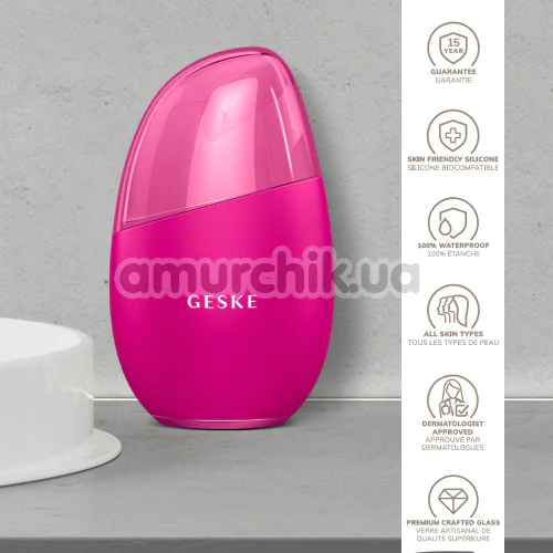 Массажер для глаз и лица Geske Cool & Warm Eye and Face Massager 7 in 1, ярко-розовый