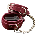 Фіксатори для рук Roomfun Leather Handcuffs, бордові - Фото №1