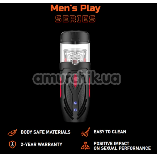 Мастурбатор з поштовхами і ротацією Men's Play Automatic Male Masturbator B1, чорний
