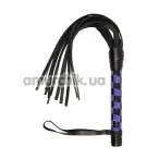 Батіг VIP Leather Flogger, чорно-фіолетовий - Фото №1