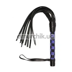 Батіг VIP Leather Flogger, чорно-фіолетовий - Фото №1