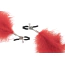Затискачі для сосків з червоним пір'ячком Fantasy Fetish Nipple Clamps, срібні - Фото №3