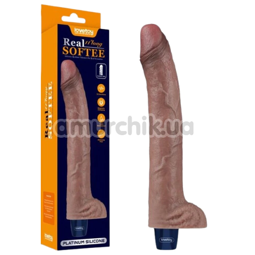 Вібратор Lovetoy Real Softee 11 Platinum Silicone, коричневий