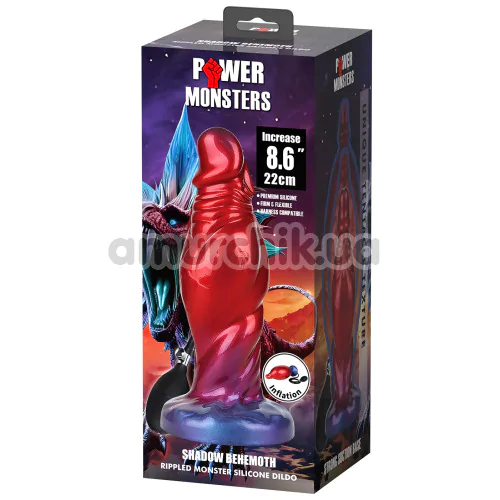 Фалоімітатор зі збільшенням Power Monsters Shadow Behemoth, червоно-синій
