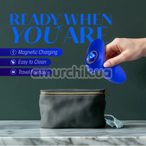 Анальна пробка з вібрацією Oh My Gem Mystery, синя