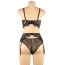 Комплект Star Night Midnight Noir Lace Lingerie Set, черный: бюстгальтер + трусики + пояс для чулок - Фото №6