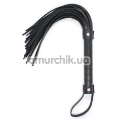 Флогер DS Fetish Flogger Heart, чорний - Фото №1