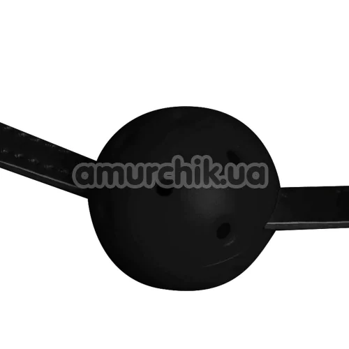 Маска с кляпом Ouch! Head Harness with Mouth Cover and Solid Ball Gag, черная