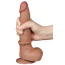 Фаллоимитатор Sliding-Skin Dual Layer Dong 8.5 с мошонкой, светло-коричневый - Фото №7