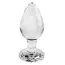 Анальна пробка з рожевим кристалом Adam & Eve Pink Gem Glass Plug Large, прозора - Фото №4