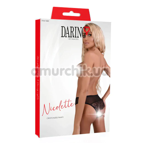 Трусики Daring Intimates Nicolette Crotchless Panty, черные