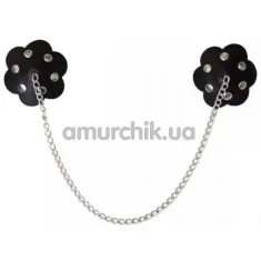 Украшения для сосков Loveshop Black Flower, черные - Фото №1
