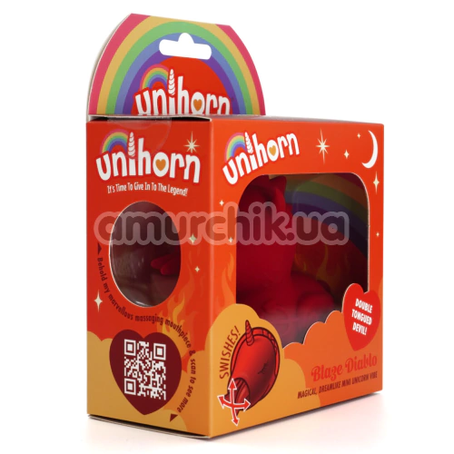 Вібратор Unihorn Blaze Diablo, червоний