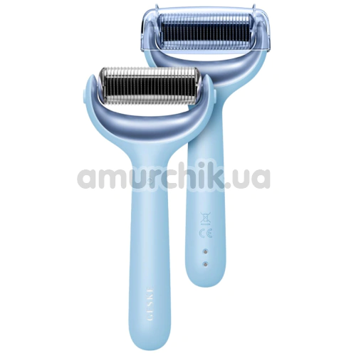 Массажер-роллер для лица и тела с микроиглами Geske MicroNeedle Face & Body Roller 8 in 1, голубой